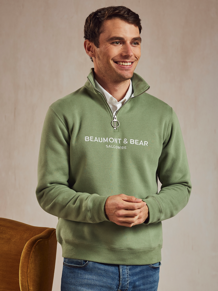 Kingswear Unisex Quarter Zip - Village Green