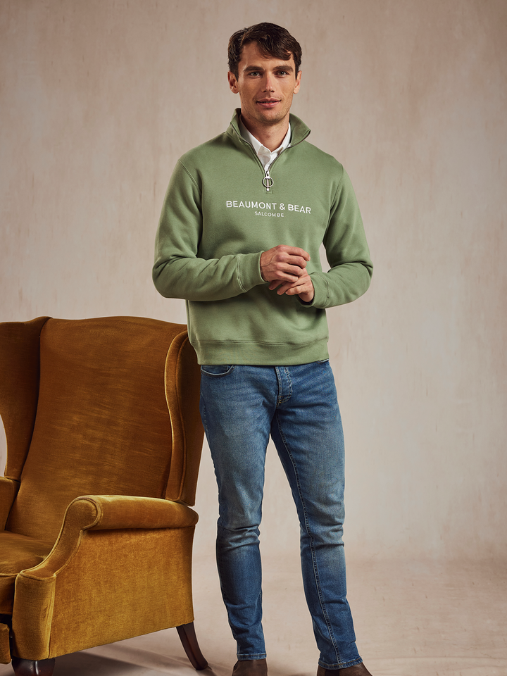 Kingswear Unisex Quarter Zip - Village Green