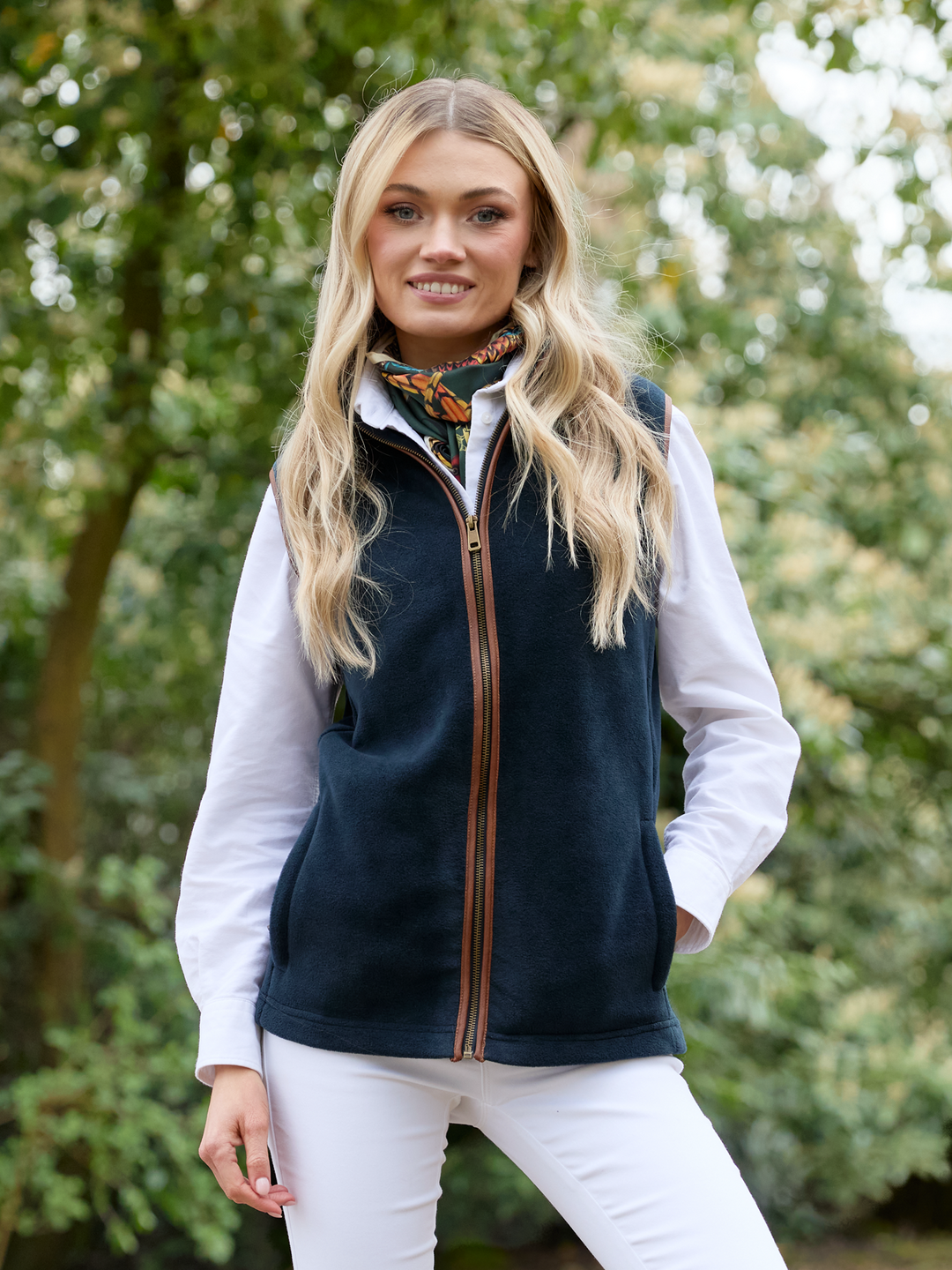 Navy fleece gilet womens best sale