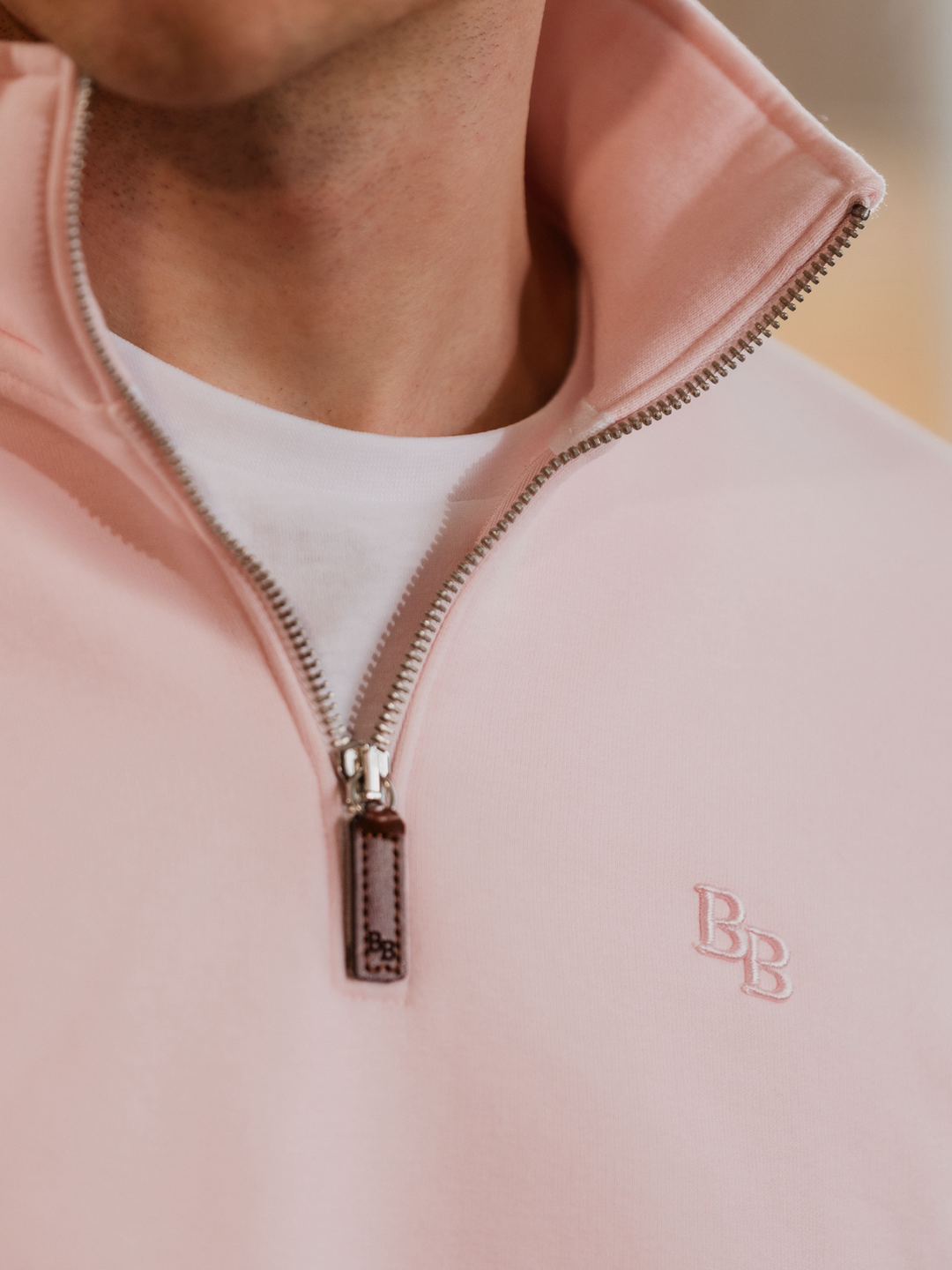 Tuckenhay Unisex Quarter Zip - Pastel Pink