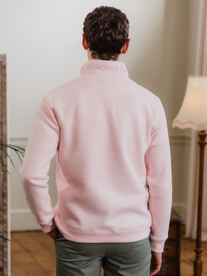 Tuckenhay Unisex Quarter Zip - Pastel Pink