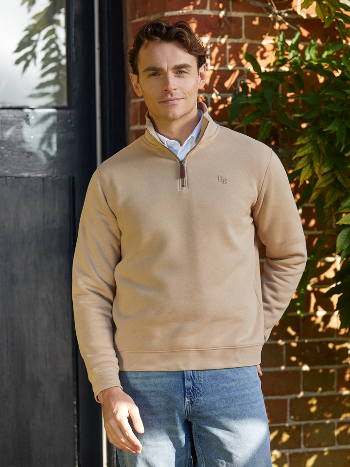 Tuckenhay Unisex Quarter Zip - Sand