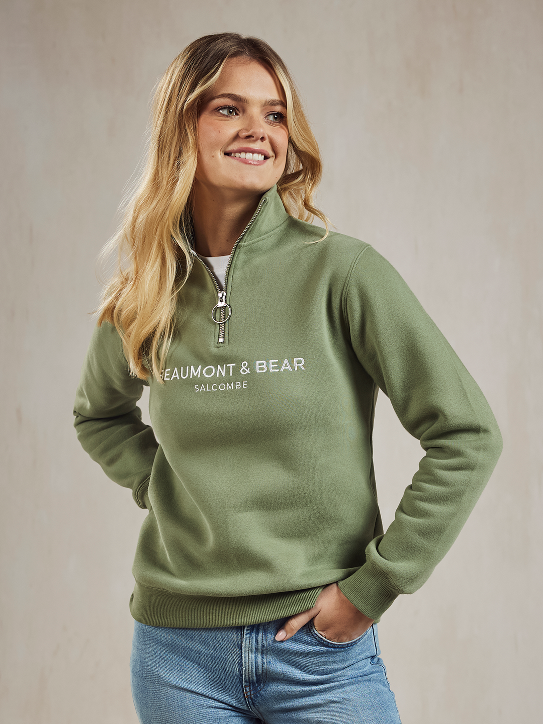 Kingswear Unisex Quarter Zip - Village Green