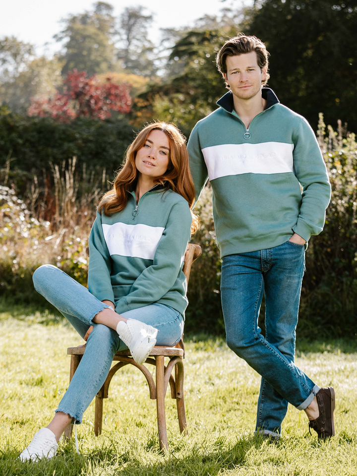 Cliff Road Unisex Quarter Zip - Sea Green