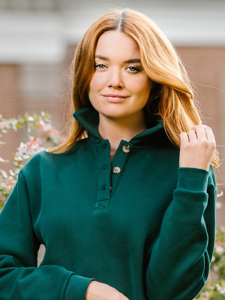 South Sands Polo Pullover Sweatshirt - Green