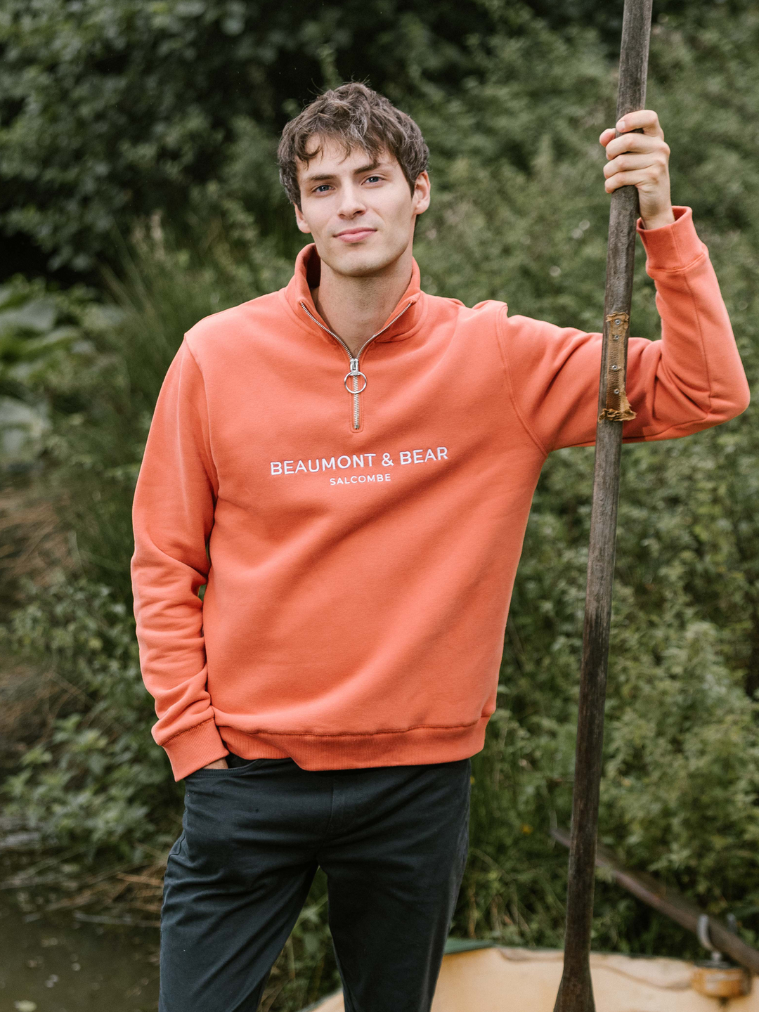 Kingswear Unisex Quarter Zip - Burnt Orange