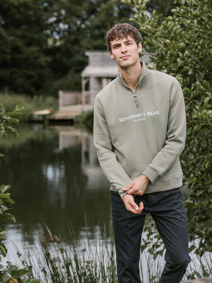 Kingswear Unisex Quarter Zip - Olive